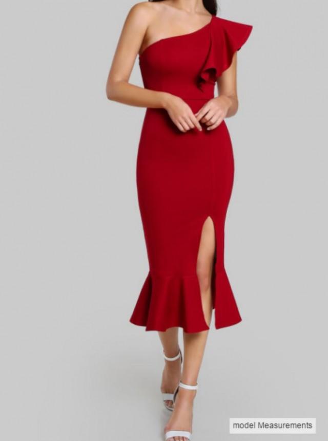 ชุดเดรสยาว ปาดไหล่ZASHION Elegant Slim Fit Puffy European Dinner Dress