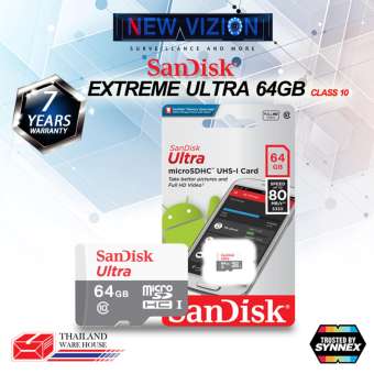 Sandisk Ultra MicroSD ความเร็ว 80MB/s ความจุ 64GB CLASS 10 , รับประันสินค้าโดย Synnex Thailand