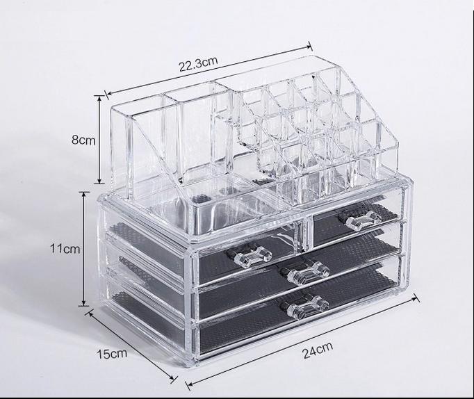 Beauty Cosmetic box กล่องอะคริลิคใส่เครื่องสำอางค์ 3 ชั้น Beauty Cosmetic box กล่องอะคริลิคใส่เครื่องสำอางค์ 3 ชั้น