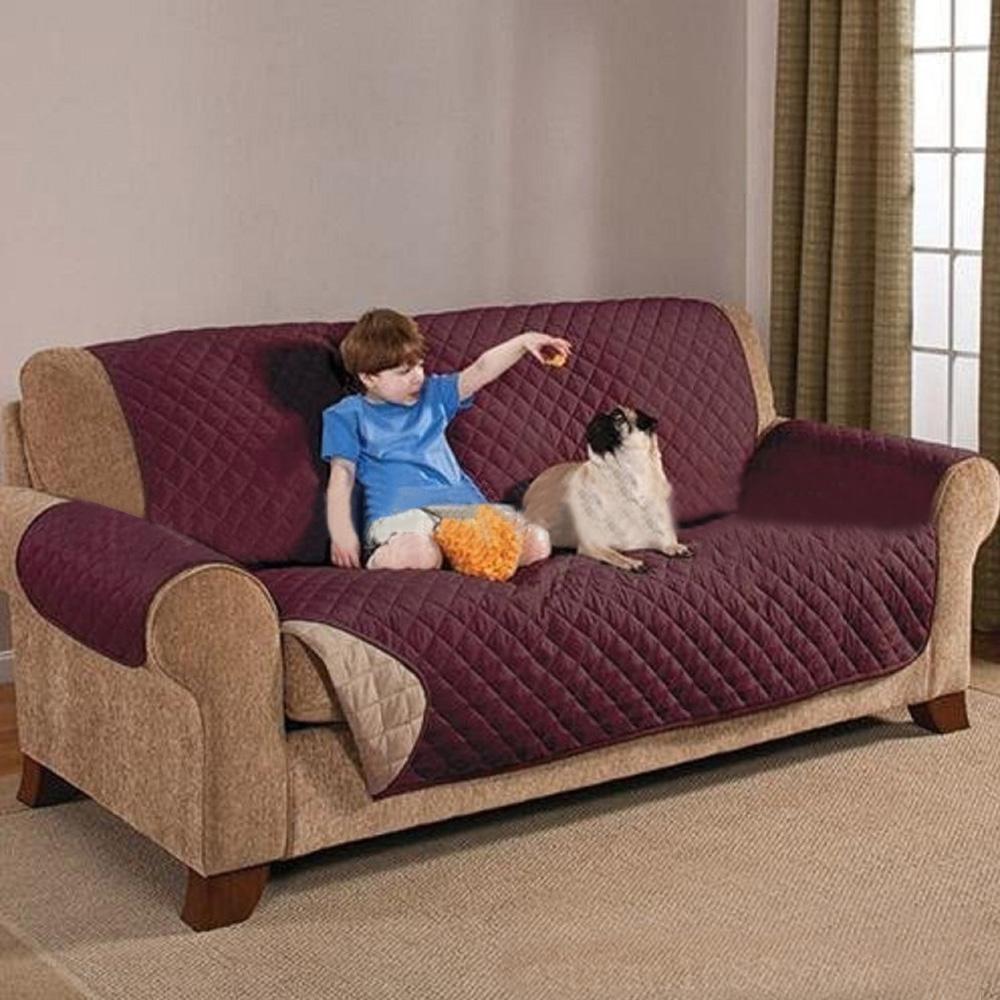 2 Seater Sofa Protector Water Resistant Furniture Settee Cover Coffee - intl