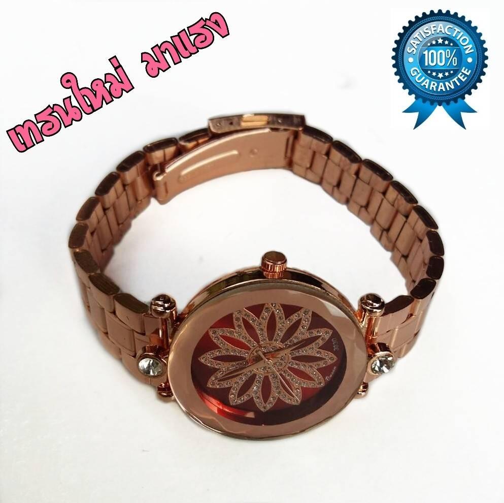 นาฬิกาข้อมือผู้หญิงสวยหรู G3(Pink Gold หน้าดำ) กันน้ำ100 เปอร์เซ็น (มาใหม่ล่าสุด)