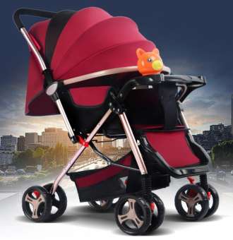 superbaby รถเข็นเด็กแบบใหม่รุ่นใหญ่ เข็นหน้า-หลังได้ ท่ออลูมิเนียม น้ำหนักเบา ปรับ 3 ระดับ (นั่ง/เอน/นอน) + ของเล่นเสียงดนตรี มีที่จับและที่วางของ