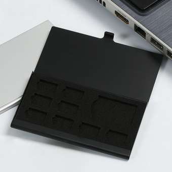 MATTEO กล่องอลูมิเนียมใส่ Sim Card TF SD Memory Card 2143 - สีดำ