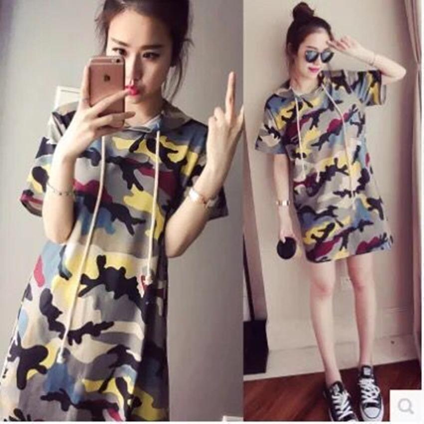 AMN ฤดูร้อนใหม่ลวงตายาวเสื้อยืดหญิงถูกปกคลุมบางกระโปรงสั้นเสื้อยืด