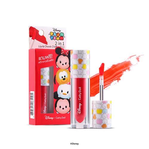Cathy Doll ดิสนีย์ซูมซูม ทูอินวันลิปแอนด์ชีคชิฟฟอนทินท์ 2.4g แพ็ค 2