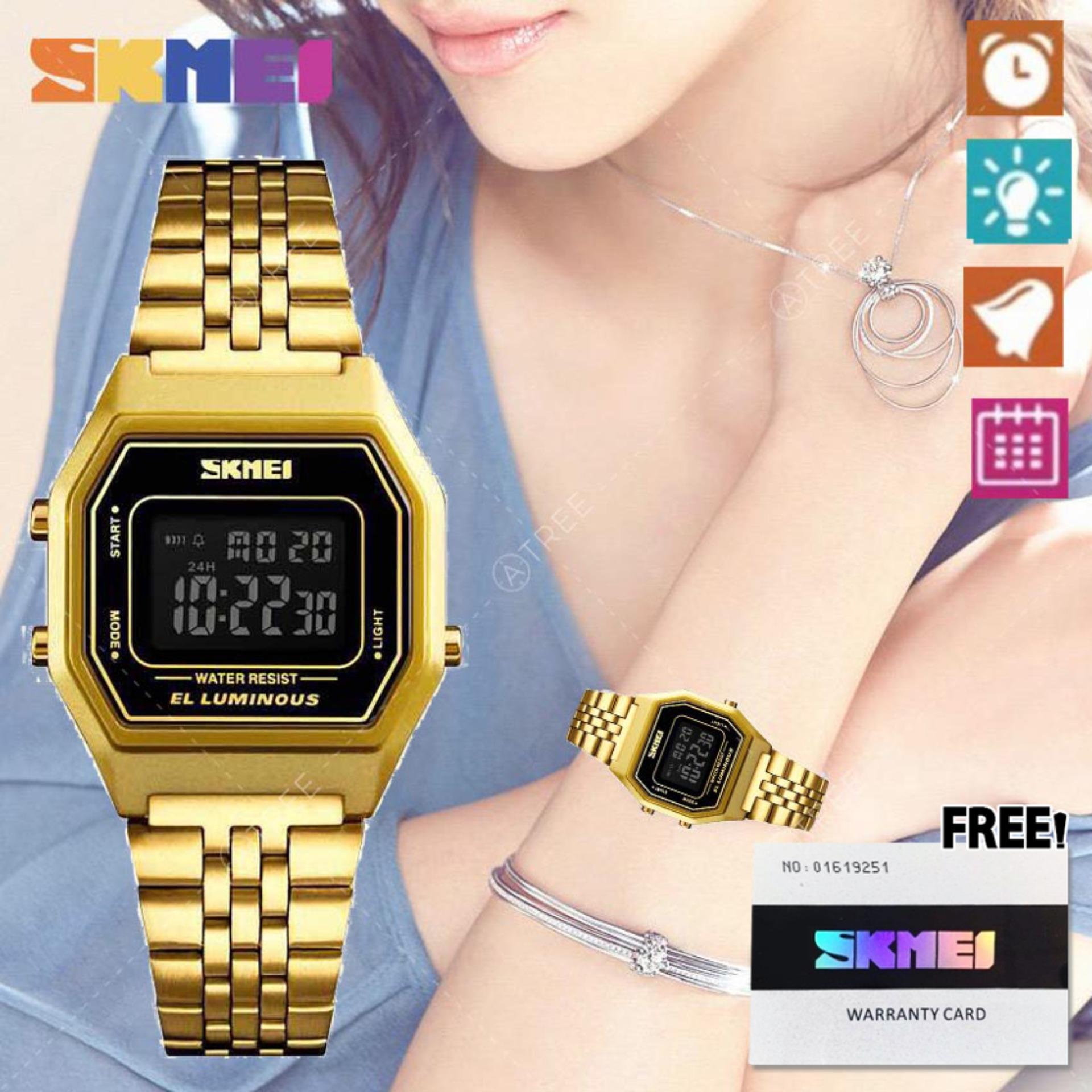 SKMEI ของแท้ 100% ส่งในไทยไวแน่นอน นาฬิกาข้อมือ สไตล์ Casual Bussiness Watch จับเวลา ตั้งปลุกได้ ไฟ LED ส่องสว่าง สายแสตนเลส ฮิตสุด รุ่น SK-M1345