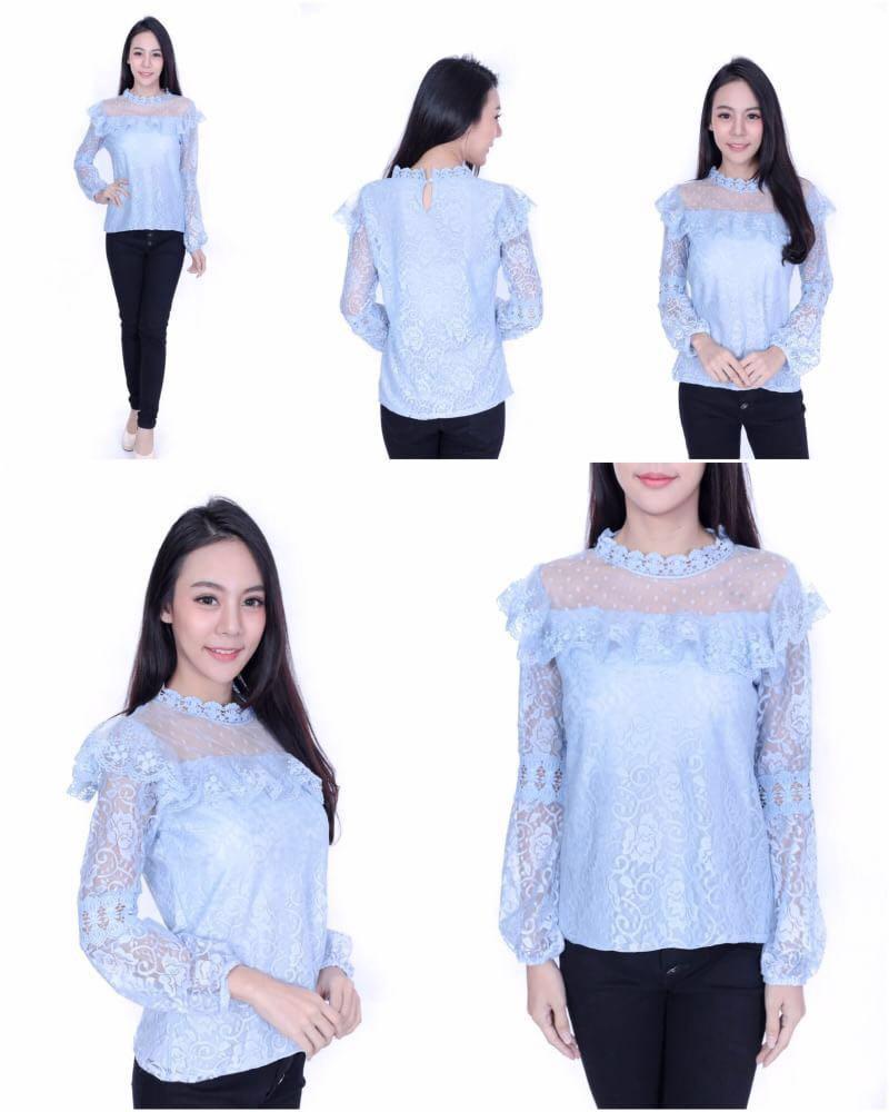 เสื้อลูกไม้แขนยาว เสื้อแขนยาว ลูกไม้แขนยาว เสื้อลูกไม้ เสื้อผ้าผู้หญิง เสื้อผ้าแฟชั่น เสื้อแฟชั่น เสื้อออกงาน รุ่น 233