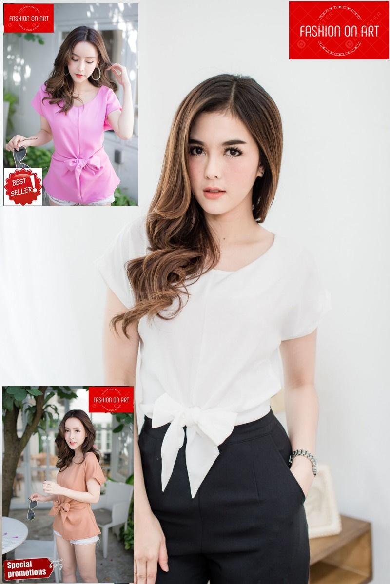fashion on art เสื้อแฟชั่นผู้หญิงคอกลม พร้อมส่งสีขาว Size S,M,L,XL,XXL fashion on art เสื้อแฟชั่นผู้หญิงคอกลม พร้อมส่งสีขาว Size S,M,L,XL,XXL