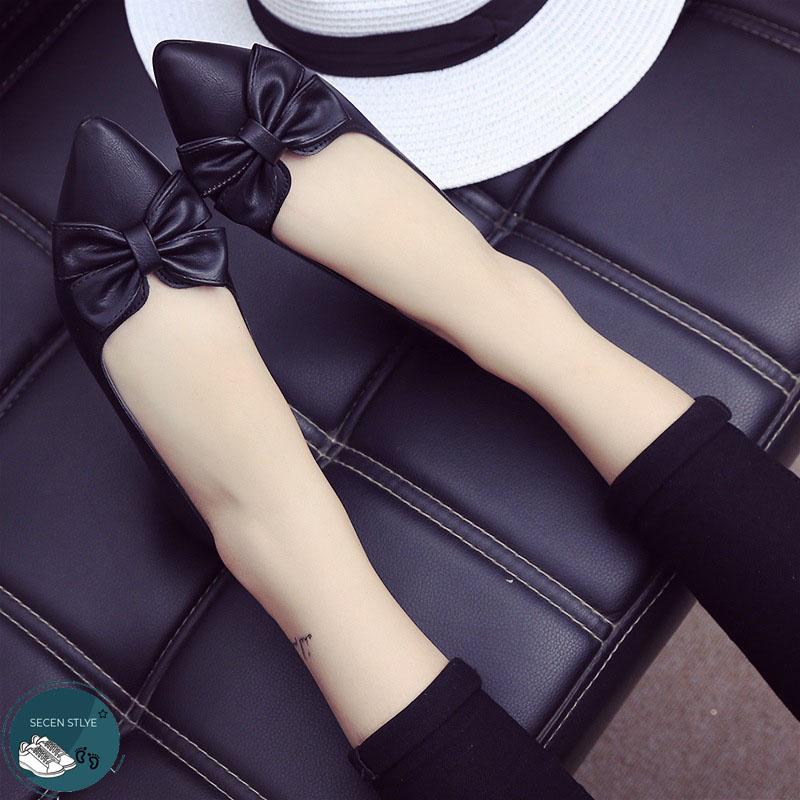 SECEN STYLE ***สำหรับผู้หญิง*** รองเท้าคัชชู แบบโลฟเฟอร์ **หนัง PU คุณภาพดีใส่แล้วไม่กัดเท้า** สวมใส่สบาย ใส่ได้หลายโอกาส (สีน้ำตาล/สีดำ/สีเขียวขี้ม้า)