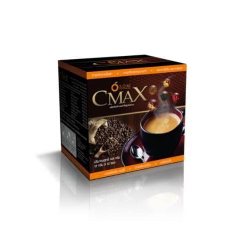 Cmax Coffee ซีแมคซ์ กาแฟเพื่อสุขภาพ ผสมถั่งเช่าและโสมสกัด 12 ซอง (1 กล่อง )
