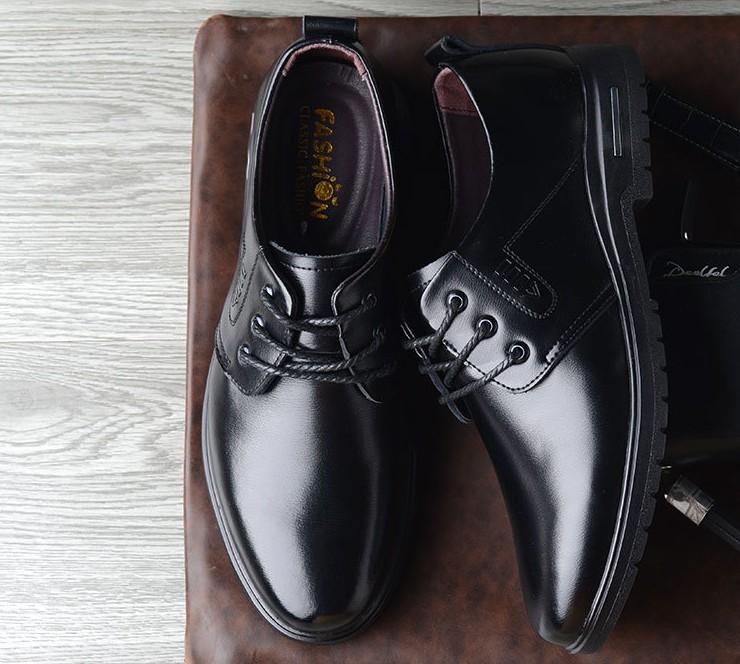 ZASHION รองเท้าหนัง รองเท้าแฟชั่นผู้ชาย ใส่ทำงาน Classic Lace Up Business Leather Shoe