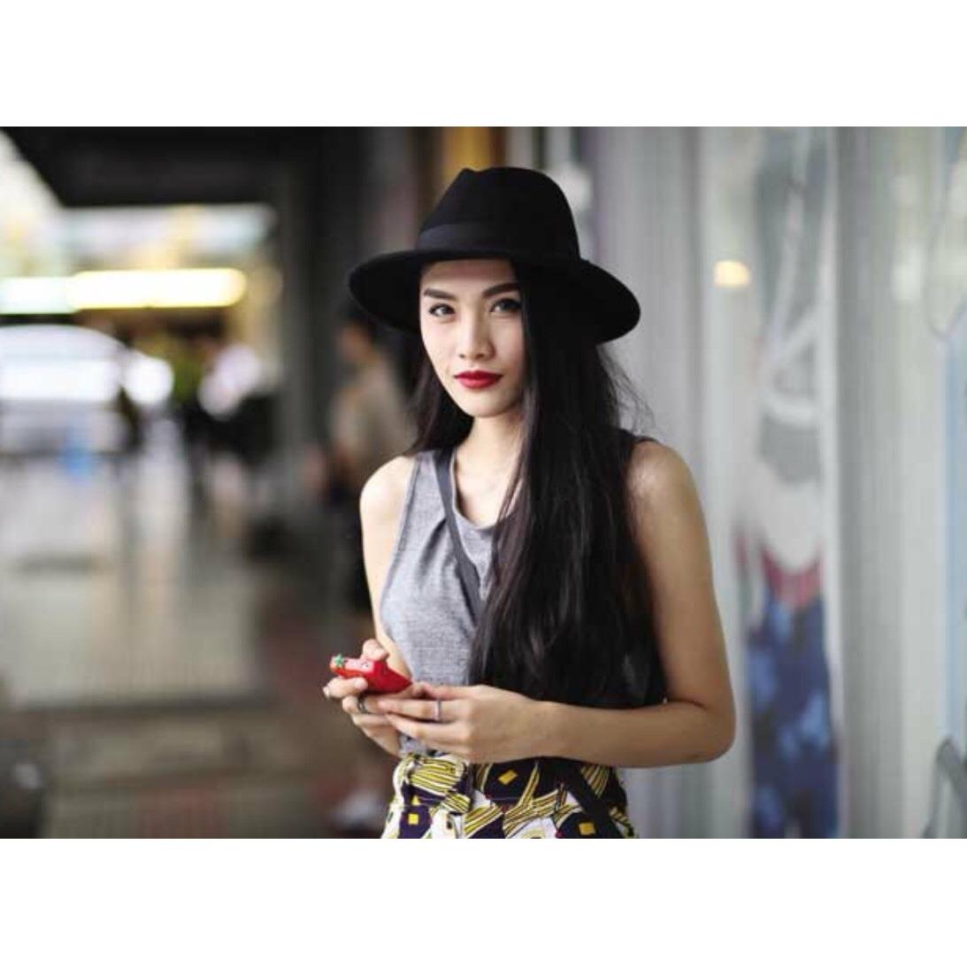 หมวกปานามา สีดำ ผ้าวู panama hats