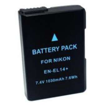 แบตเตอรี่กล้อง รหัสแบต EN-EL14 / EN-EL14a 1030mAh แบตกล้องนิคอน nikon for Nikon Full Decoded Nikon D5500, Nikon D5300, Nikon D5200, Nikon D5100, Nikon D3100, Nikon D3200, Nikon D3300, Nikon Df,(Black)