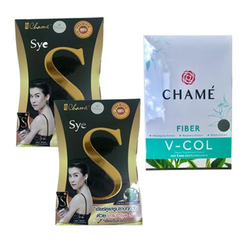 Chame' Sye Sอาหารเสริมลดน้ำหนัก จำนวน2กล่อง(10ซอง/กล่อง) + Chame' V-Colวีคอล อาหารเสริมไฟเบอร์ดีท็อกซ์(5ซอง/กล่อง)