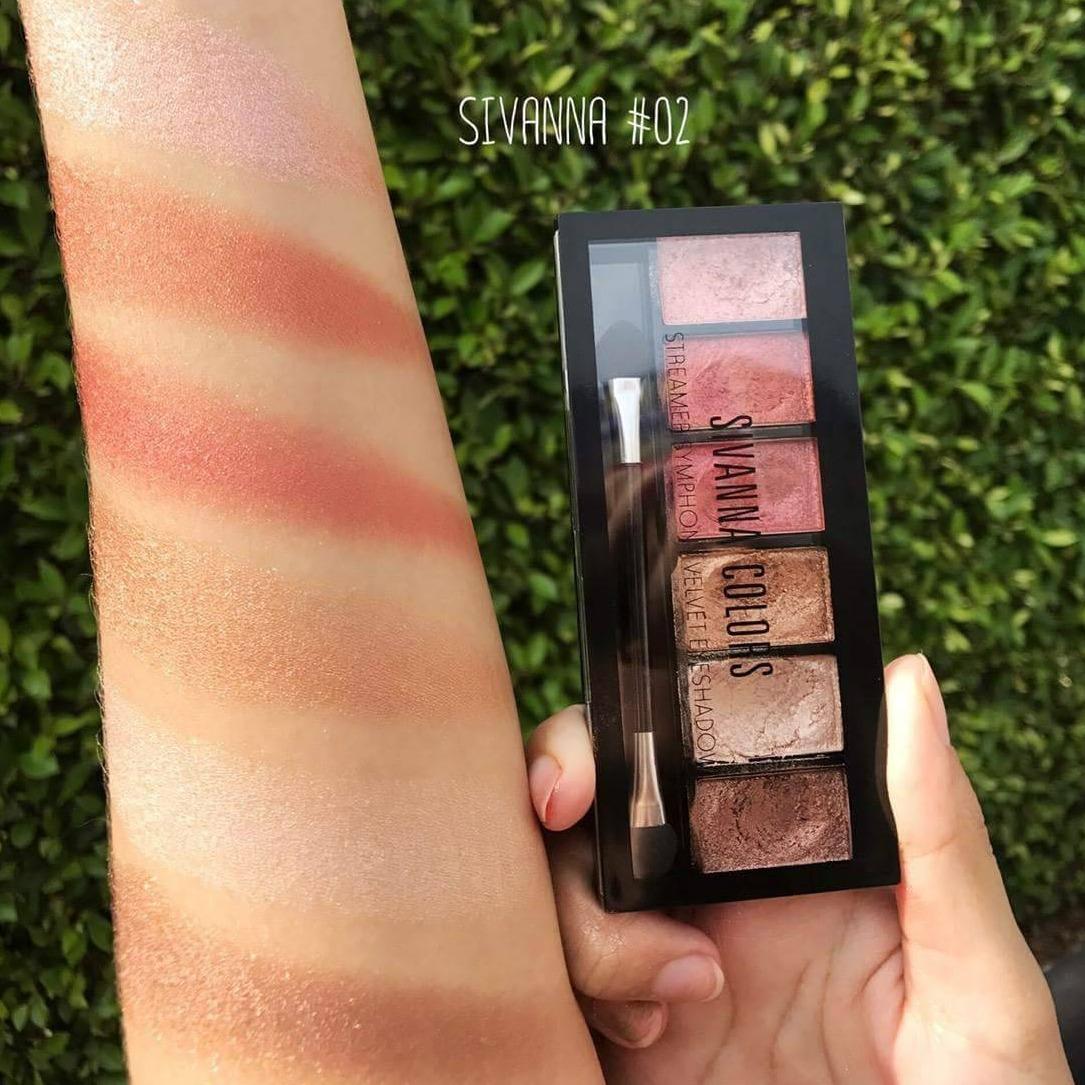 อายแชโดว์ SIVANNA เนื้อครีม นุ่ม ลื่น เกลี่ยง่าน มี 6 สีใน 1 พาเลท ++++ เบอร์ 02