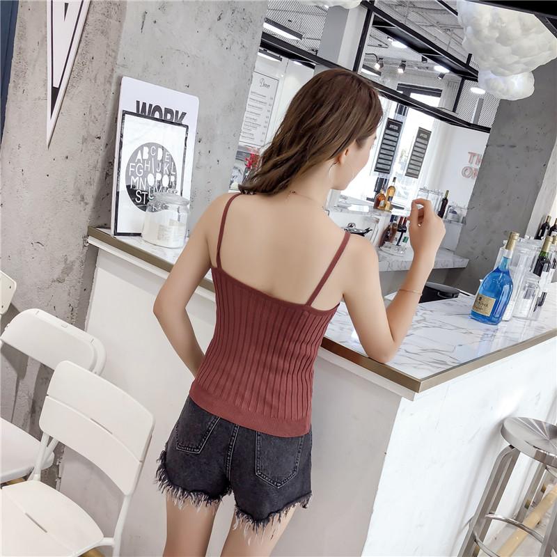 ถูกที่สุดในแอพ!สายเดี่ยวไหมพรม สุดชิว แอบเซ็กซี่ BX037#