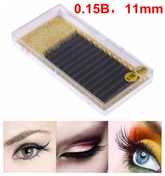 มิ้งค์เทียมแต่ละอุปกรณ์ต่อขนตาแต่งหน้ามืออาชีพ False Lashes (0.15B, 11 มิลลิเมตร!!) - INTL