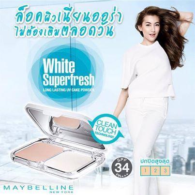 Maybelline New York White Superfresh Long Lasting UV Cake Powder SPF 34 PA+++