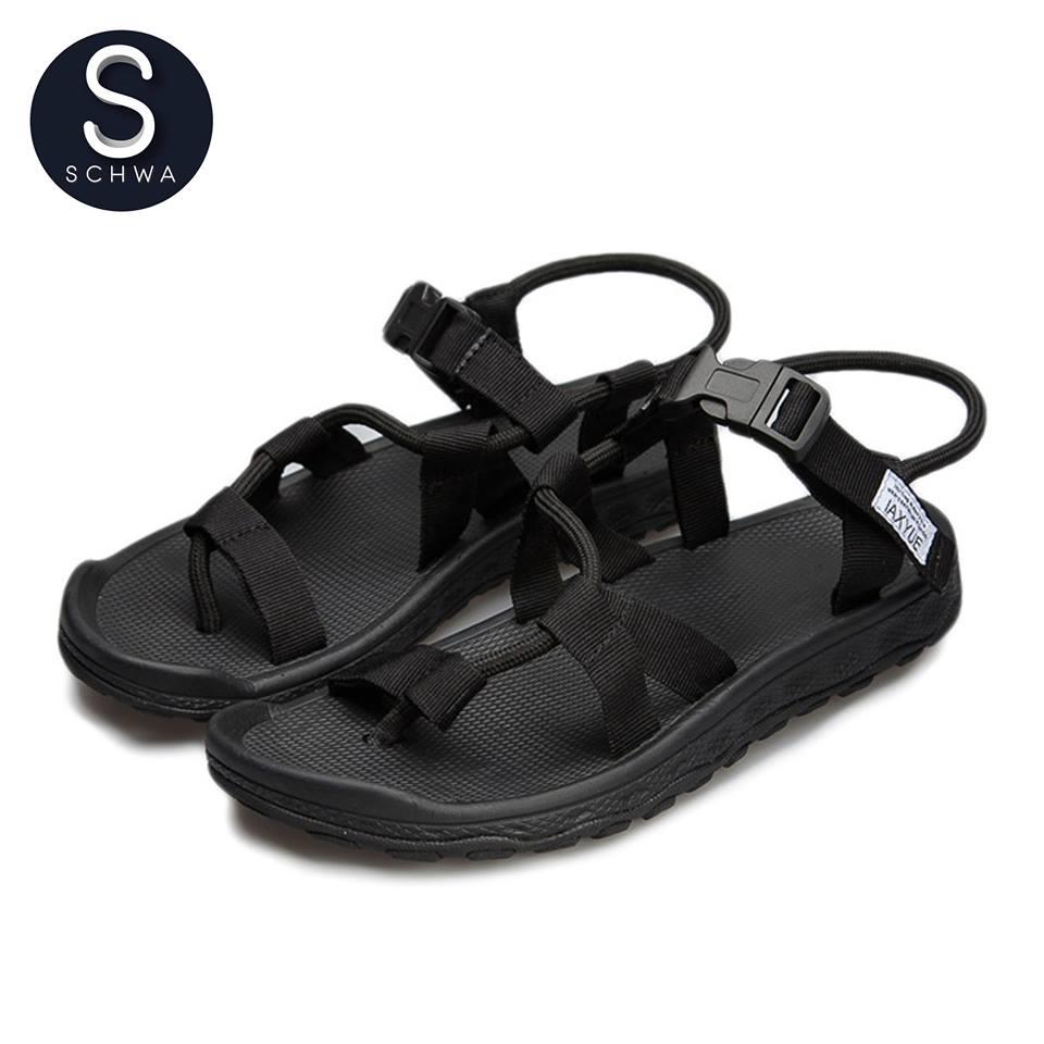 IAXYUE รองเท้าแตะรัดส้น Sandals SD16 ชาย หญิง - Black