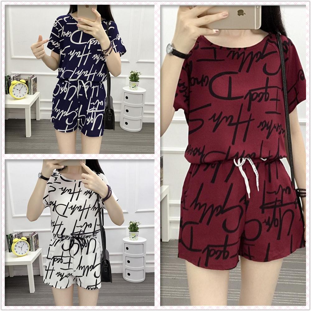 Sale‼️ ชุดเซต 2 ชิ้น(เสื้อ+กางเกง)เกาหลี วัยรุ่น สดใส ตะมุตะมิ สวมใส่แล้วเย็นสบาย รุ่น