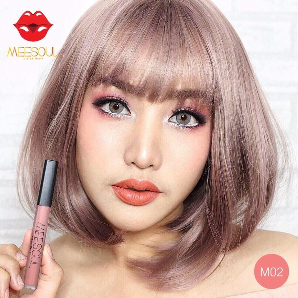 ลิปสติก เนื้อแมท มีโซล Meesoul Matte Lip กันน้ำ ติดทน M02 Bella สีส้มพีช