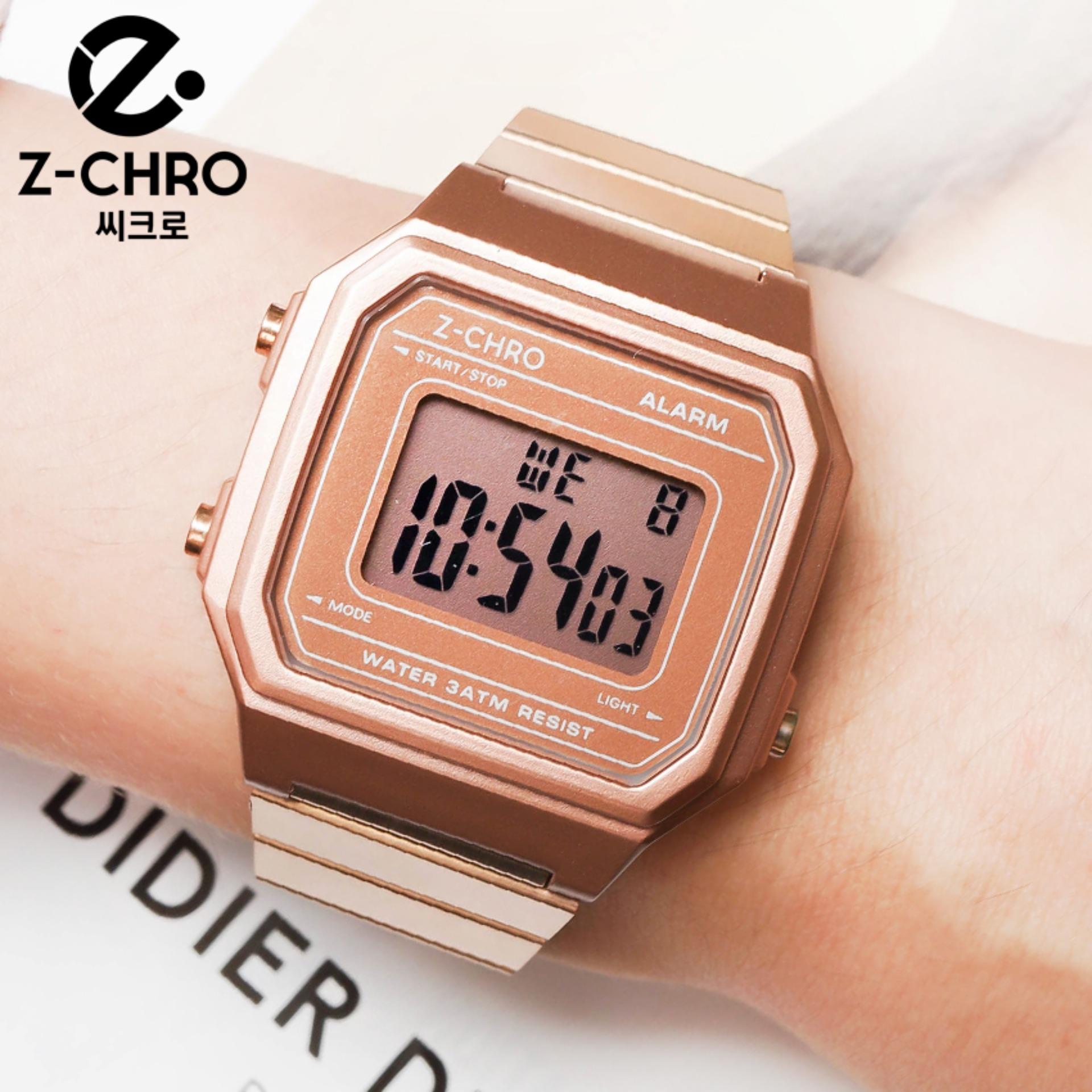 Z-CHRO แท้ 100% นาฬิกาข้อมือ แถมฟรีกล่องเหล็ก สไตล์ Casual Bussiness สายแสตนเลสแท้ ฟังก์ชั่น แสดงเวลาแบบ 24H ตั้งปลุก จับเวลา ไฟ LED กันน้ำ พร้อมกล่องแบรนด์ Z-CHRO รุ่น ZC-W71802