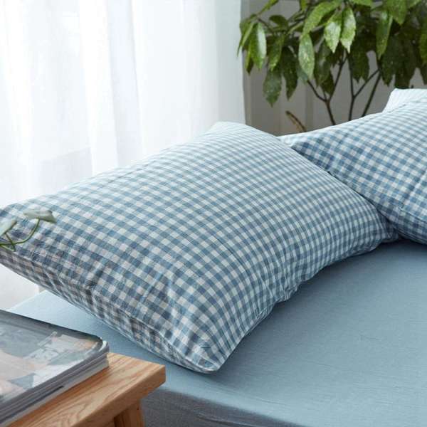 Phong Cách Nhật Bản Bông Giặt Nước Vỏ Gối 1 Chỉ Bắc Âu Tao Nhã 100% Cotton Ruột Gối Vỏ Bọc Người Lớn 48*74 Đơn