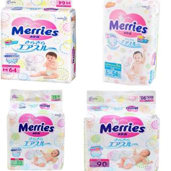 Merries เมอร์รี่ส์ ผ้าอ้อมสำเร็จรูป แบบเทป ทุกไซส์