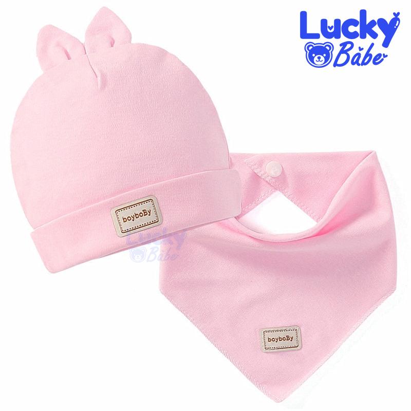 Lucky Team ชุด ผ้ากันเปื้อน หมวกเด็ก หูกระต่าย สุดน่ารัก ผ้าฝ้าย 2 ชั้น 100% มี 3 สี ชมพู เหลือง ฟ้า BA79
