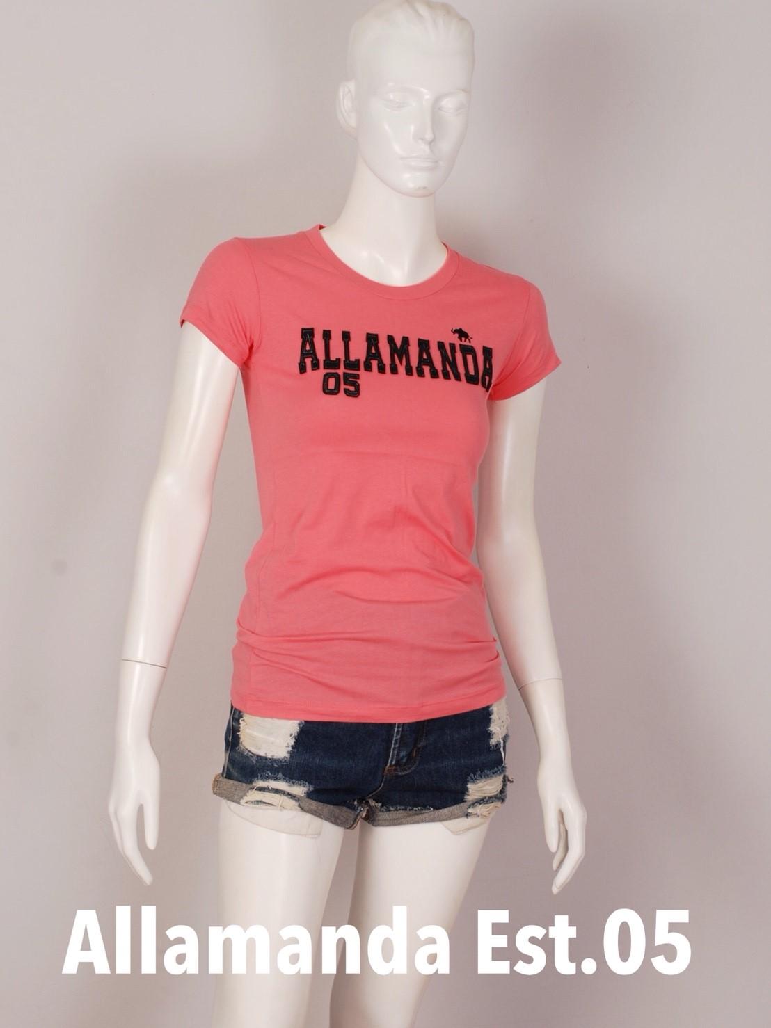 เสื้อยืด Allamanda เสื้อยืดคอกลม เสื้อยืดทรงเข้ารูป งานปักแปะ