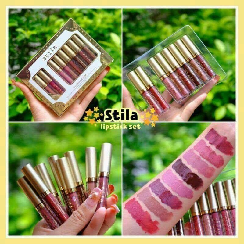 Stila Lipgloss Set 8 แท่ง ลิปสติก เนื้อครีมแมท สีสวย เนื้อแน่น ติดทน ปากไม่แห้ง ไม่ตกร่อง เซต 8โทนสี (งานมิลเลอร์เกรดAA++) Stila Lipgloss Set 8 แท่ง ลิปสติก เนื้อครีมแมท สีสวย เนื้อแน่น ติดทน ปากไม่แห้ง ไม่ตกร่อง เซต 8โทนสี (งานมิลเลอร์เกรดAA++)