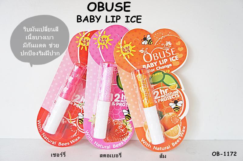 Obuse Baby Lip Ice Color Chang SPF 15 (มี3โทนสีให้เลือก ชมพู แดง ส้ม) โอบิวซ์ เบบี้ลิปไอซ์ ลิปมันเปลี่ยนสี เนื้อบางเบา สีสวยเป็นธรรมชาติ งานแท้100% Obuse Baby Lip Ice Color Chang SPF 15 (มี3โทนสีให้เลือก ชมพู แดง ส้ม) โอบิวซ์ เบบี้ลิปไอซ์ ลิปมันเปลี่ยนสี เนื้อบางเบา สีสวยเป็นธรรมชาติ งานแท้100%