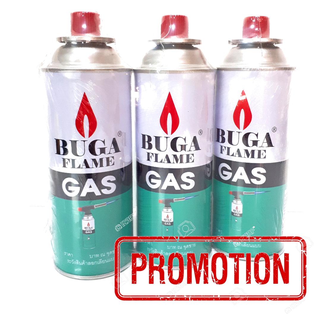 Buga กระป๋องใหญ่ 375ml สำหรับเตาพกพา จำนวน 3 กระป๋อง