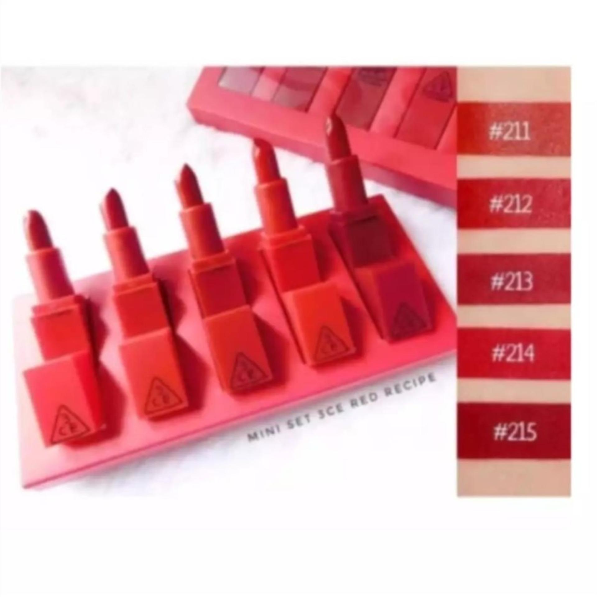 Lipstick 3CE Mood Recipe Lip Color Mini Kit Red ลิปสติก 3CE (ชุดแท่งเล็ก 5 แท่ง) Lipstick 3CE Mood Recipe Lip Color Mini Kit Red ลิปสติก 3CE (ชุดแท่งเล็ก 5 แท่ง)