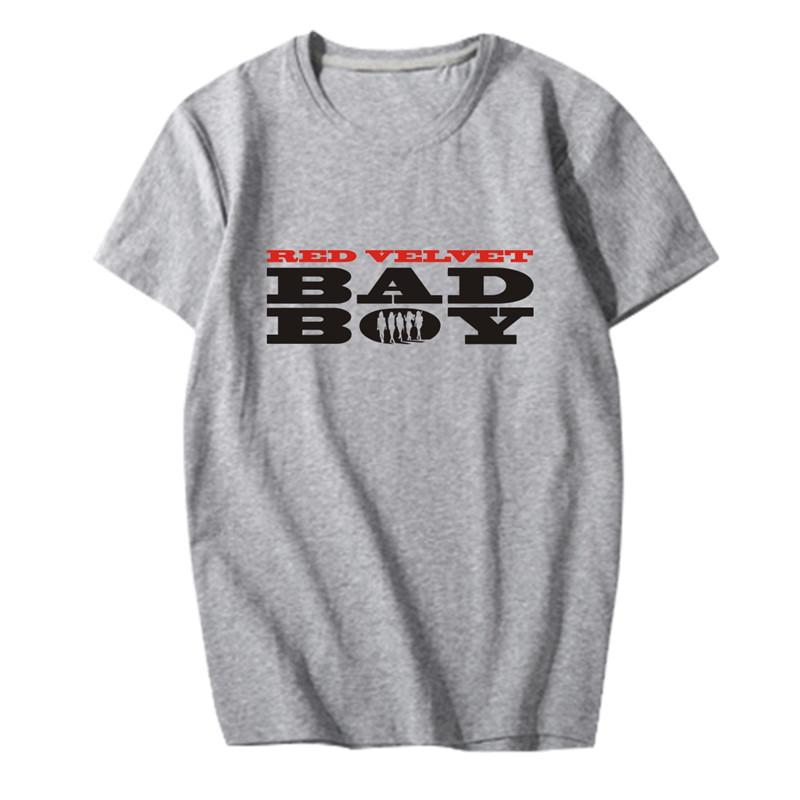 สีแดงกำมะหยี่อัลบั้มแบดบอย IRENE JOY SEULGI WENDY YERI KPOP O - Neck ผ้าฝ้ายฮิปฮอป K-POP TShirt T เสื้อเชิ้ตแขนสั้นเสื้อยืด PT751