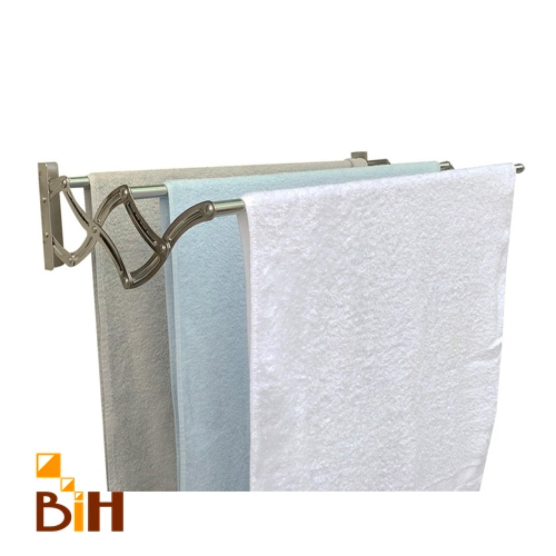 ฺBIH ราวตากผ้าสแตนเลสติดผนัง พับเก็บได้ ยาว 100 cm. รุ่นตัวเอส ฺBIH ราวตากผ้าสแตนเลสติดผนัง พับเก็บได้ ยาว 100 cm. รุ่นตัวเอส