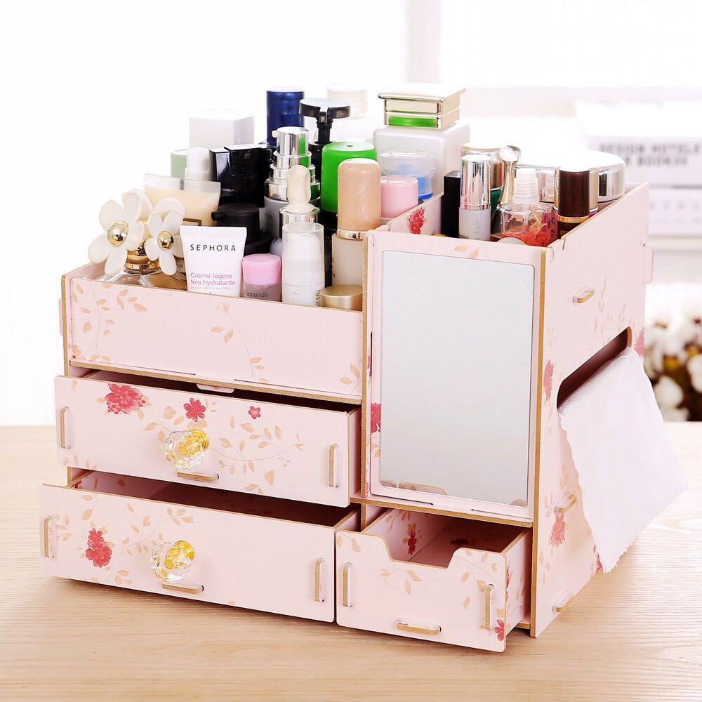 Pastel Cosmetic Box ชั้นวางเครื่องสำอาง รุ่นมีกระจก สวยหรู เครื่องสำอางค์ Cosmetic Pastel Cosmetic Box ชั้นวางเครื่องสำอาง รุ่นมีกระจก สวยหรู เครื่องสำอางค์ Cosmetic