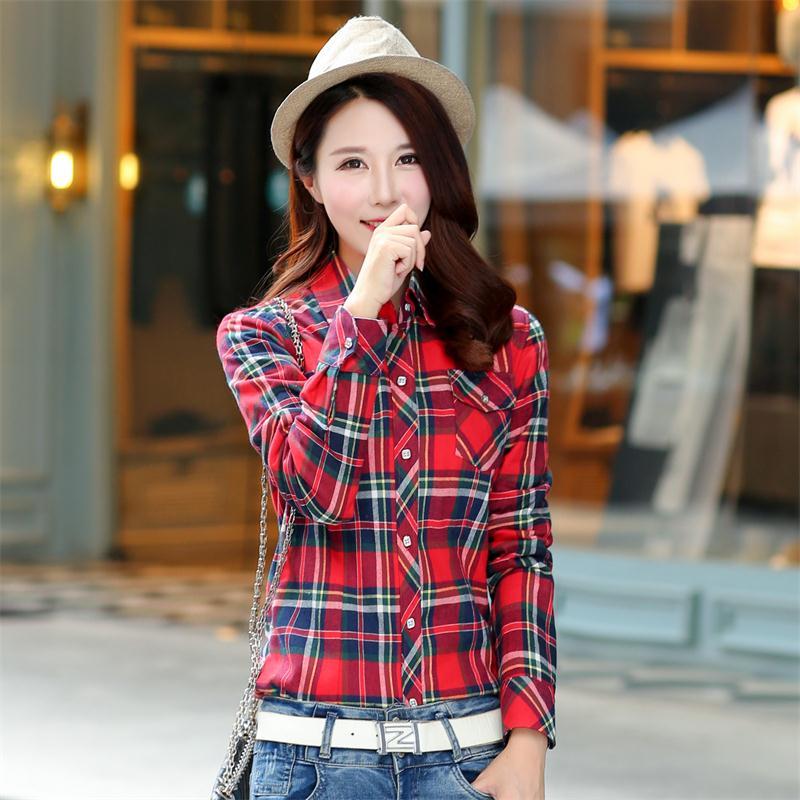 เสื้อผู้หญิง ผ้าฝ้าย แขนยาว ทันสมัย สไตล์เกาหลี