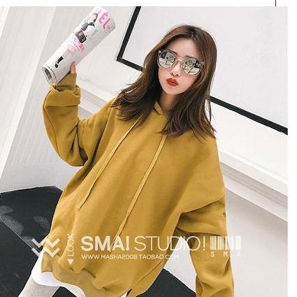 N Fashion เสื้อแขนยาวแฟชั่น เสื้อกันหนาว มีฮูด (สีเหลือง) รุ่น 1897