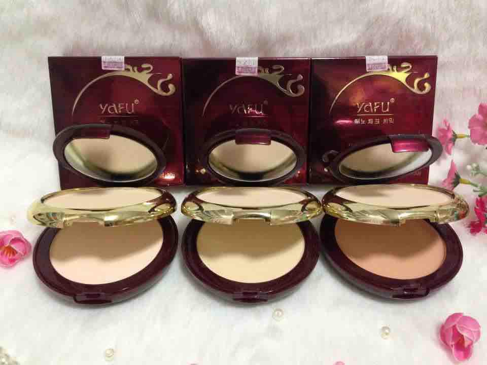 YAFU Powder 30g. แป้งผสมโสม ไวเทนิ่งจากไข่มุก แป้งพัฟสองชั้น ช่วยบำรุงหน้าขาวใส