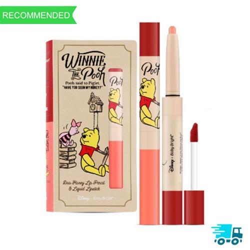 Baby Bright Disney Winnie the Pooh Duo Honey Lip Pencil & Liquid Lipstick เบบี้ไบร์ท 2in1 ลิปจิ้มจุ่ม ลิปหมีพู + ลิปเขียนขอบปาก Baby Bright Disney Winnie the Pooh Duo Honey Lip Pencil & Liquid Lipstick เบบี้ไบร์ท 2in1 ลิปจิ้มจุ่ม ลิปหมีพู + ลิปเขียนขอบปาก