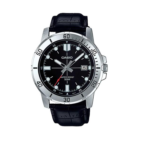 Casio นาฬิกาผู้ชาย สายหนังแท้ รุ่น MTP-VD01L