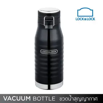 LOCK&LOCK กระบอกน้ำเก็บความร้อน-เย็น Wave Bottle 460มล. สีดำ LHC4149BLK