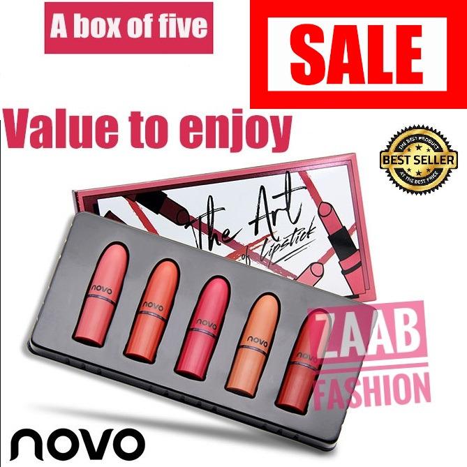 novo mini Lipsticks ของแท้ 100% (zaab fashion)natural and vivid โนโว ลิปสติก เซ็ท5แท่งเล็กครบสี มีมอยเจอร์ไรเซอร์ ติดทน กันน้ำ คุ้มค่าเกินราคา novo แบรนด์ที่ไม่เคยทำให้สาวๆ ผิดหวัง novo mini Lipsticks ของแท้ 100% (zaab fashion)natural and vivid โนโว ลิปสติก เซ็ท5แท่งเล็กครบสี มีมอยเจอร์ไรเซอร์ ติดทน กันน้ำ คุ้มค่าเกินราคา novo แบรนด์ที่ไม่เคยทำให้สาวๆ ผิดหวัง