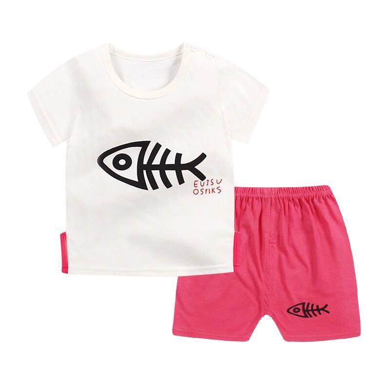 baby ชุดนอน เซต 2 ชิ้น เสื้อ+กางเกงขาสั้น ไซส์ 80cm—110cm / 9เดือน- 4ปี ใส่สบายเนื้อผ้า cotton