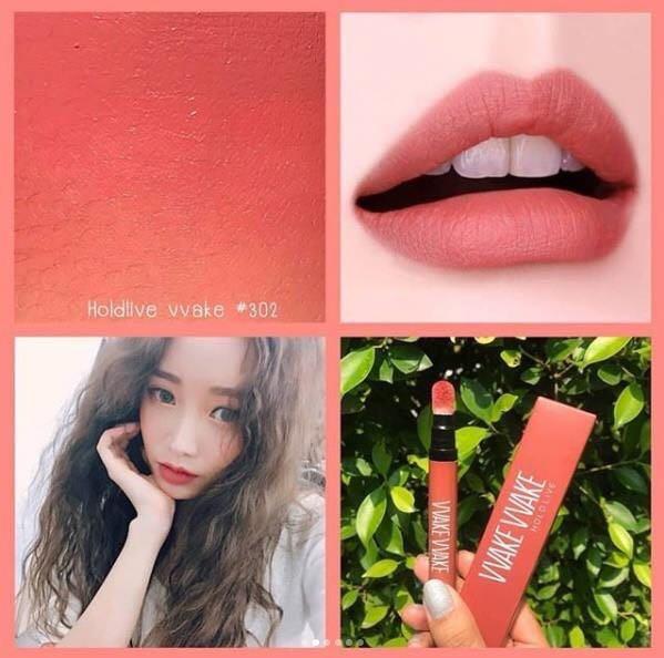 ✿Hold Live Wake Wake✿ ลิปหัวฟองน้ำ สีแมท ทาง่าย พกพาสะดวก สามารถทาไล่สีได้ด้วย ติดทนนานตลอดวัน สีรุ่นนี้จะออกส้มๆ-น้ำตาลอิฐ น้า ทาตา,ทาแก้มได้ด้วย