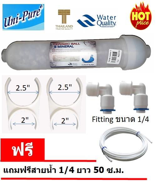 UniPure ยูนิเพียว ไส้กรองน้ำแร่ Mineral Inline ขนาด 12 นิ้ว เส้นผ่าศูนย์กลาง 2.5 นิ้ว