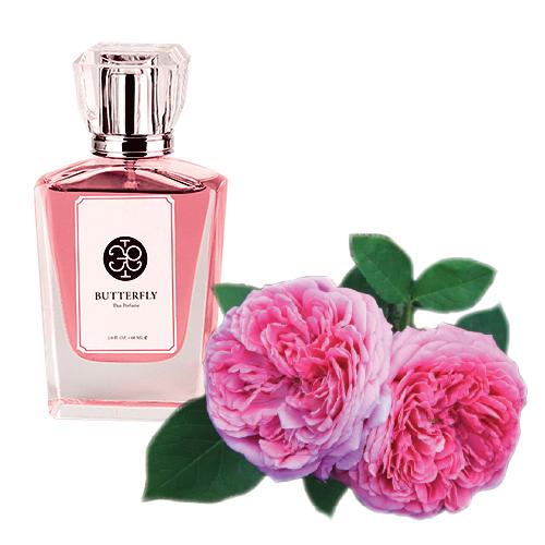 กุหลาบมอญ น้ำหอมแท้ บัตเตอร์ฟลาย ไทยเพอร์ฟูม - Damask Rose Scent, Butterfly Thai Perfume (60 ml.)