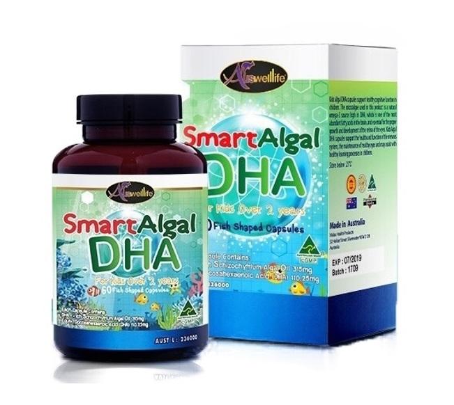 Auswelllife Smart Algal DHA วิตามินบำรุงสมอง อัสเวลไลฟ์ สมาร์ท แอลเกิล ดีเอชเอ 60 Capsules