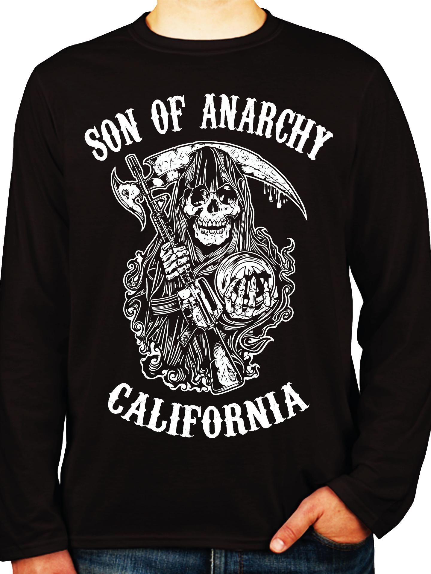 เสื้อยืดคอกลมสกรีนลาย Son of Anarchy (แขนยาว)